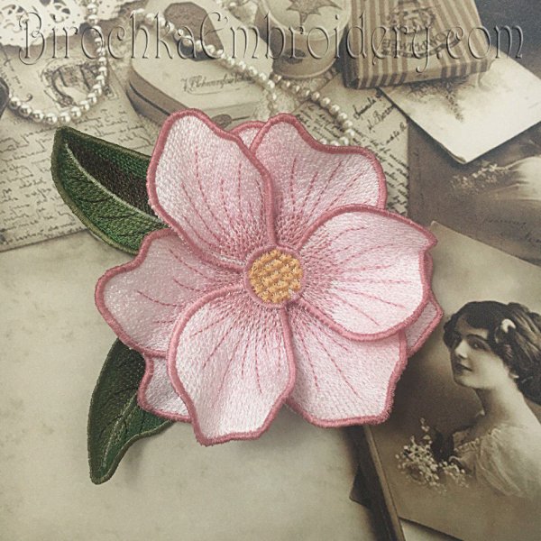 Free Standing Lace Magnolia flower machine embroidery design