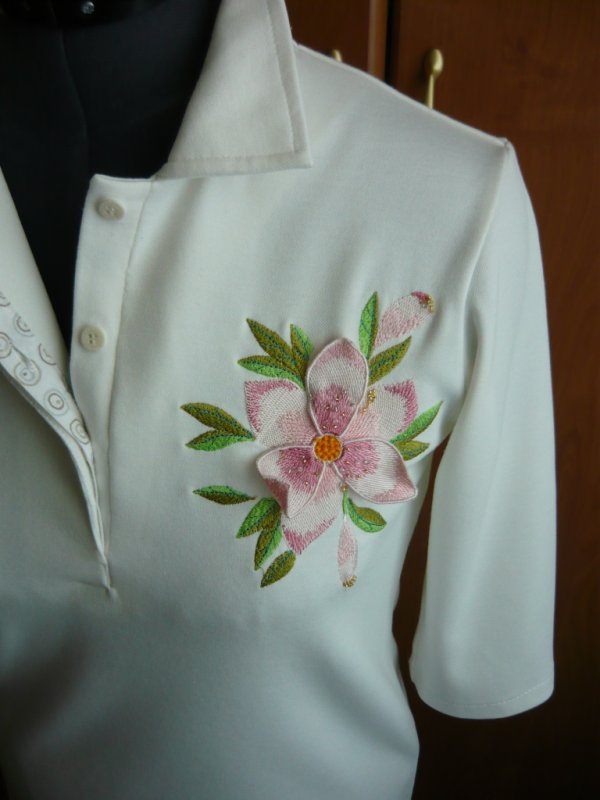 Machine Embroidery Design Flower with 3D elements