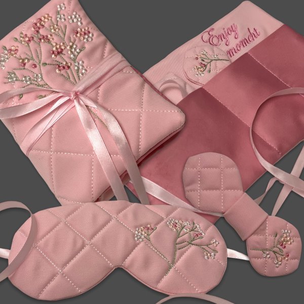 Sleep mask Pouch Scrunchies Hair Scarf for Scrunchies in the hoop machine embroidery design, ITH