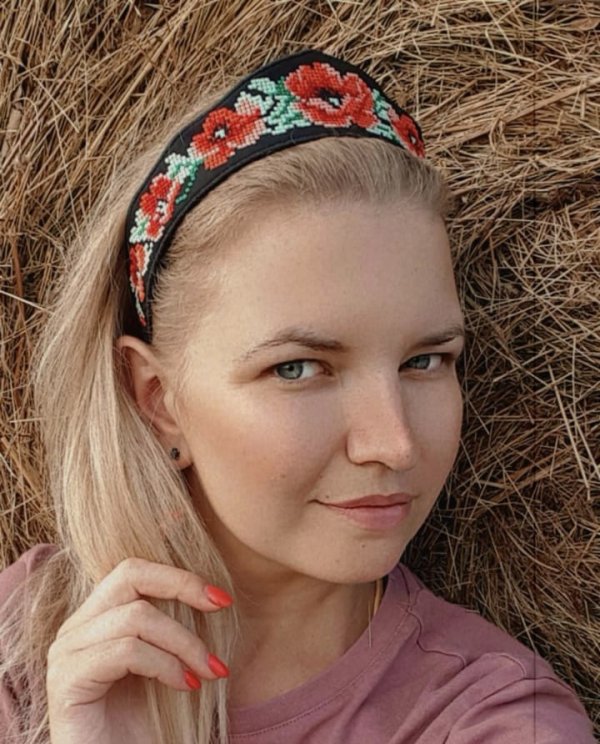 Poppies Headband-kokoshnik ITH Machine Embroidery design