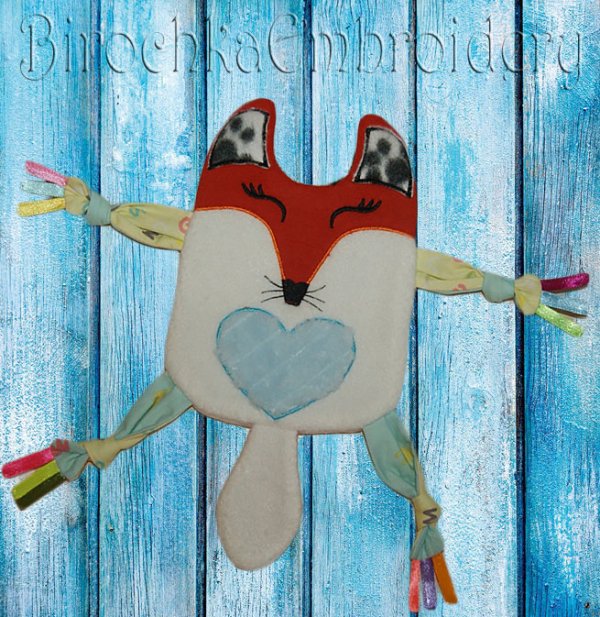 Baby Comforter Toy Fox Machine Embroidery Design In The Hoop