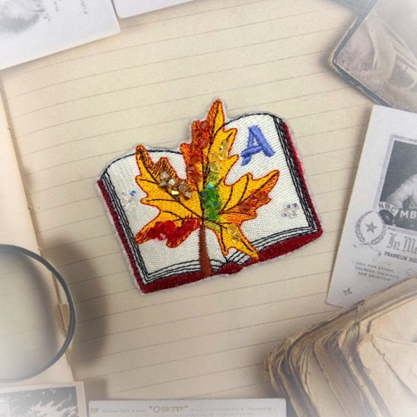 Brooch for your favorite teacher Machine embroidery design