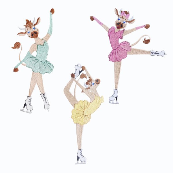 Коровки на льду набор дизайнов машинной вышивки