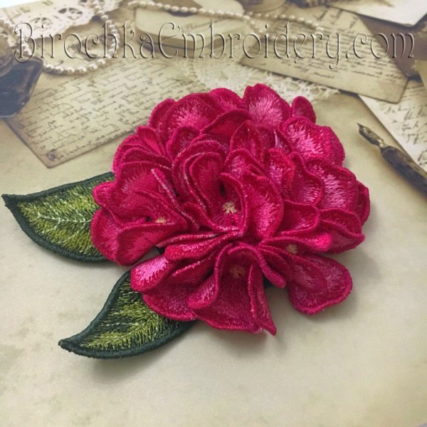 Free Standing Lace Hydrangea Flower machine embroidery deisgn