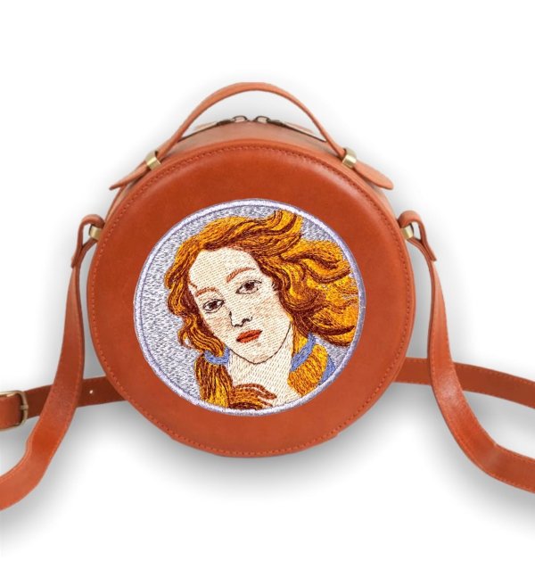 Venus miniature machine embroidery design based on a fragment of Botticellis painting The Birth of V