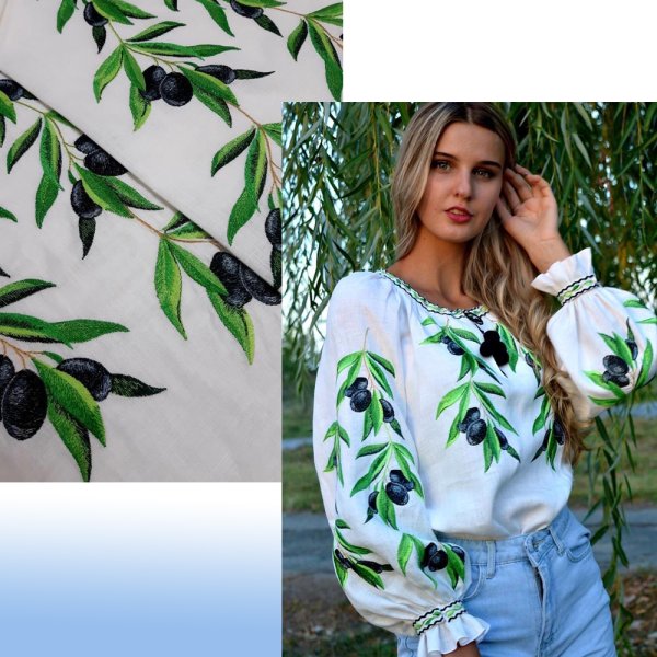 Olive branch machine embroidery design