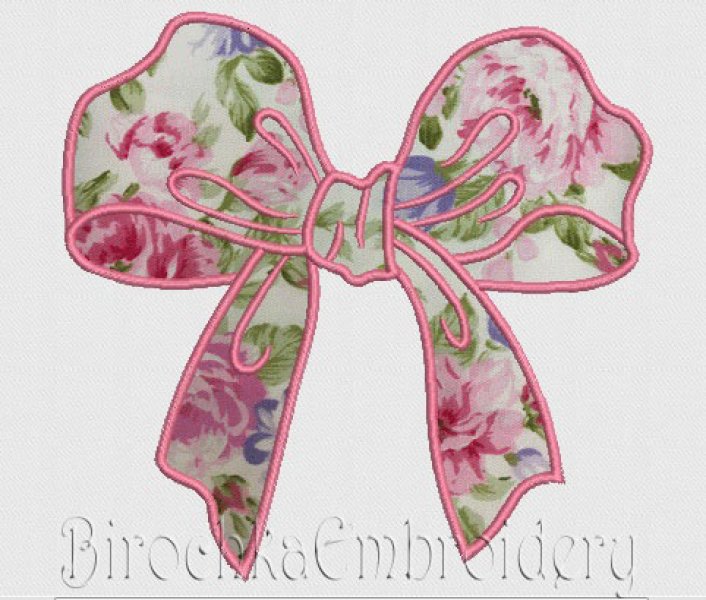 Applique Bow Machine Embroidery Design