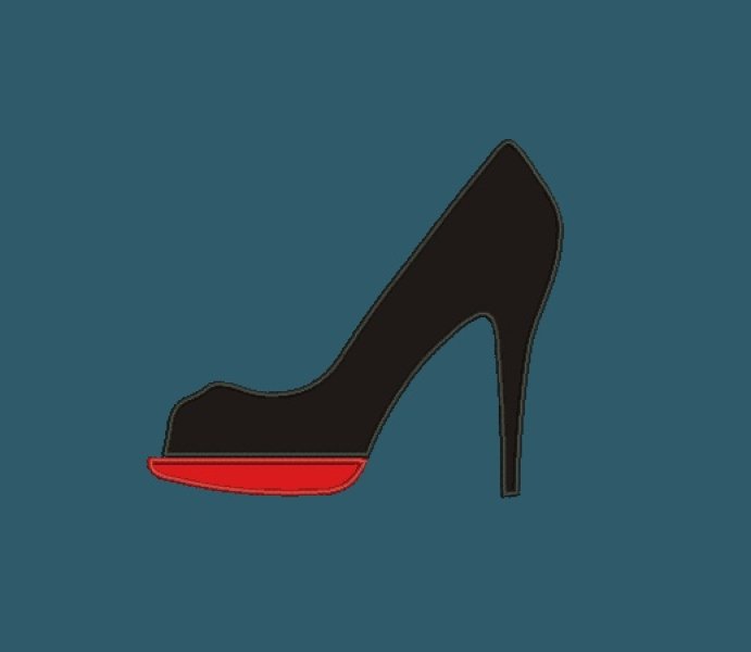 Louboutin Shoe Applique Pattern machine embroidery design