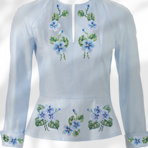 Blue violets Set of machine embroidery designs