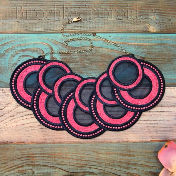 Necklace and insert FSL machine embroidery designs