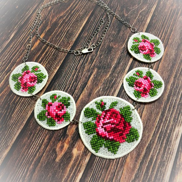 Machine Embroidery Design FSL Jewelry Set Cross-stitch Pattern