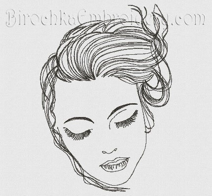 Machine Embroidery Design Girl