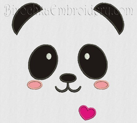 Machine Embroidery Design Panda Applique