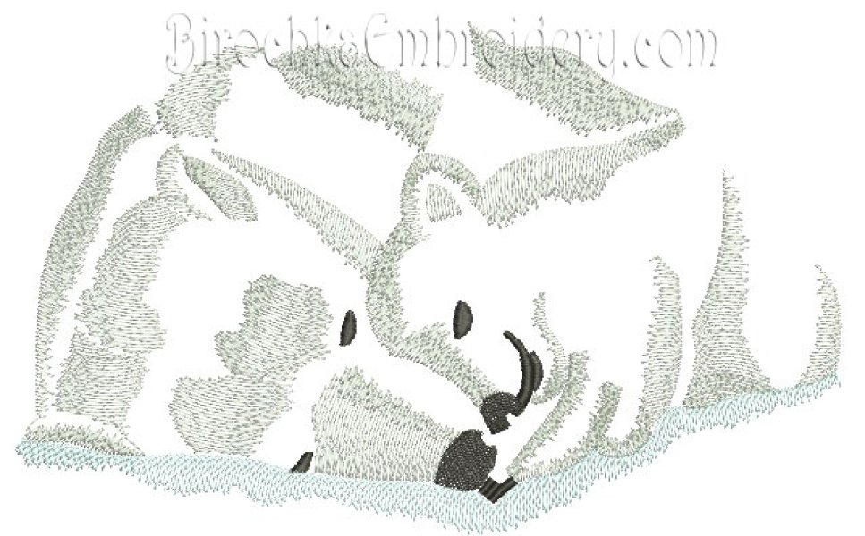 Polar bears Machine Embroidery Design