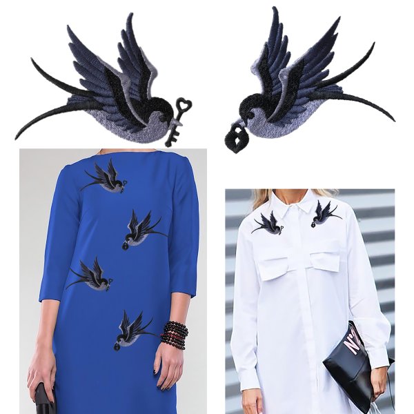 Дизайн машинной вышивки Ласточки