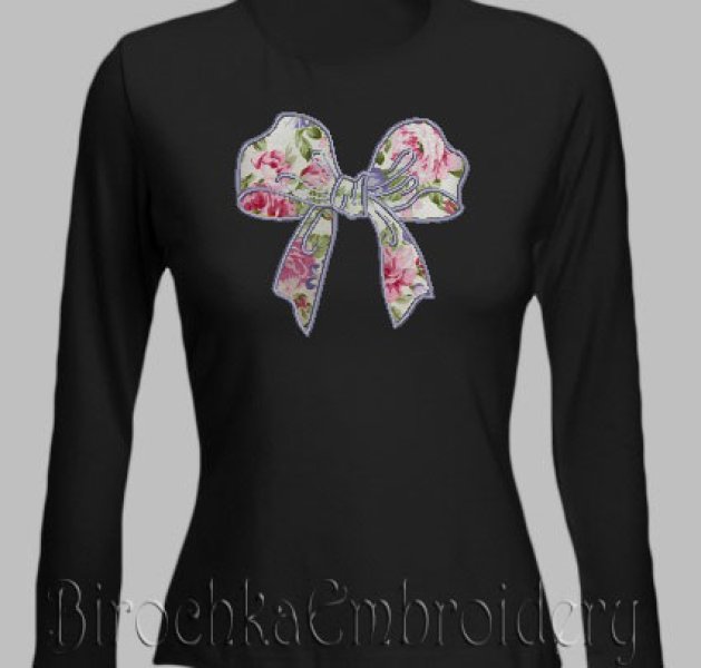 Applique Bow Machine Embroidery Design