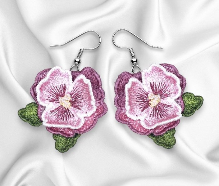 Free Standling Lace Machine Embroidery Design Pansies Jewelery Embroidery Pattern FSL embroidery pat