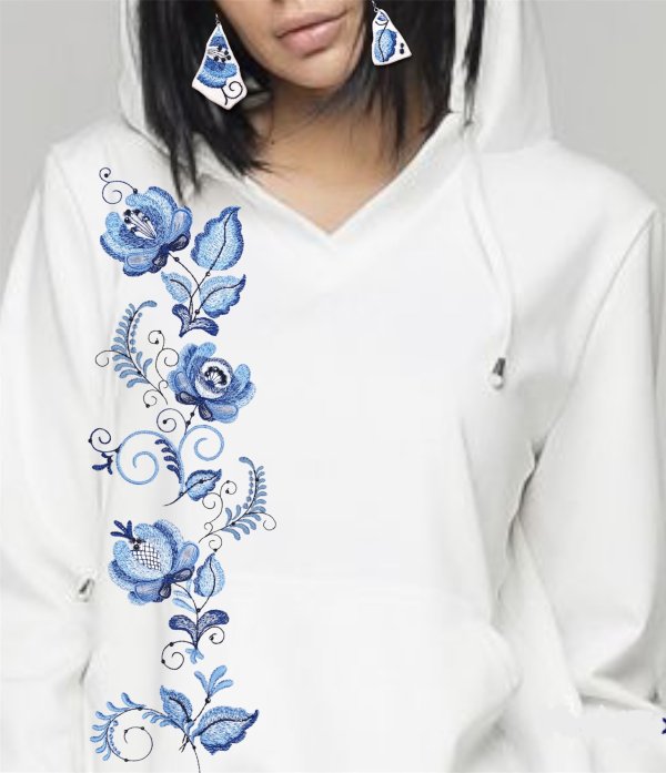 The set of machine embroidery designs "Gzhel" with 3D elements