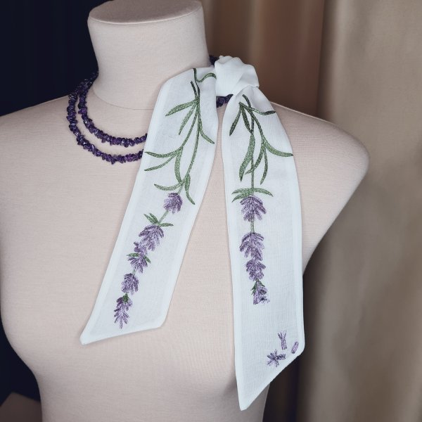 Machine embroidery design in art stitch technique Lavender