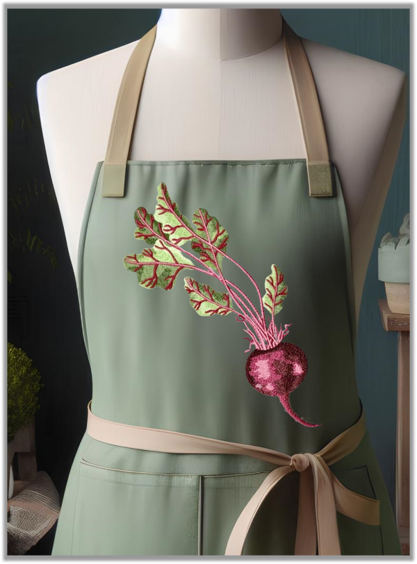 Machine embroidery design – Beetroot, in artistic satin stitch technique