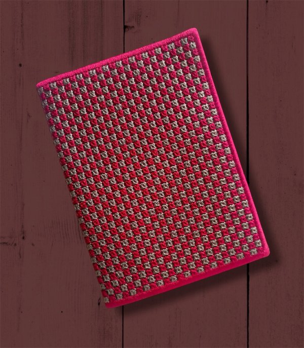 Machine embroidery design passport cover with diamond mosaic effect