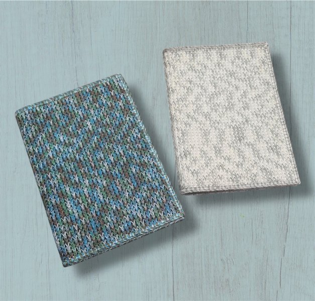 Machine embroidery design passport cover with knitted effect
